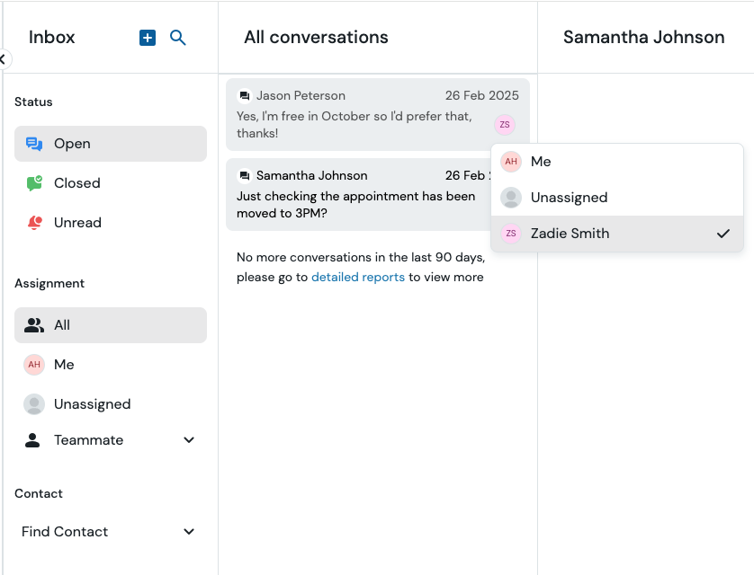 Assigning Conversations