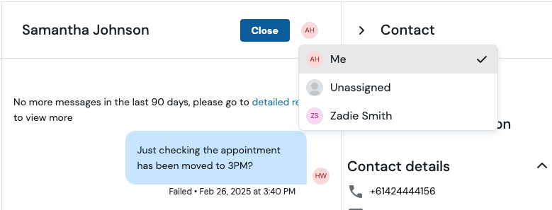 Assigning conversations 2