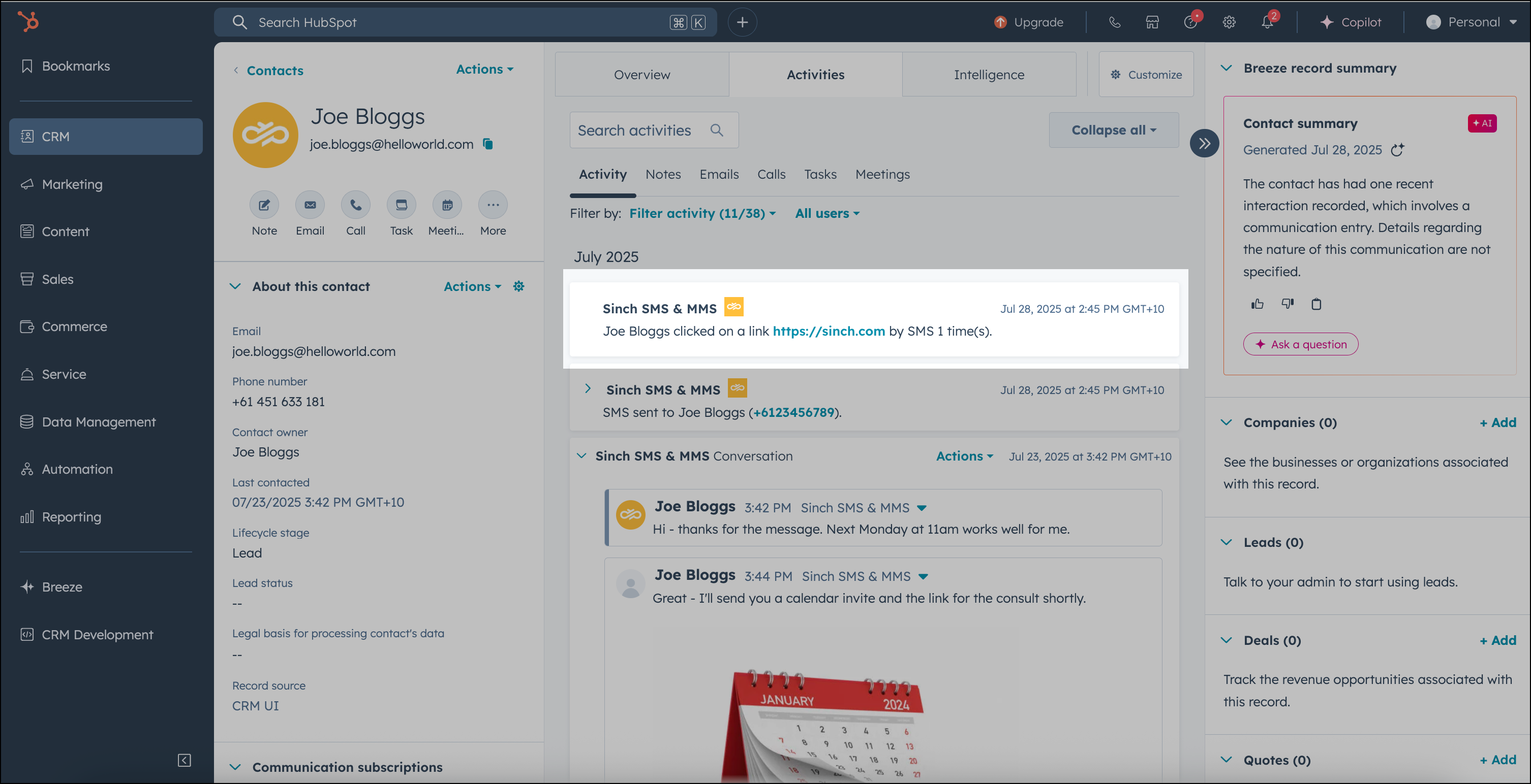 View link click information on a contact's acivity timeline in HubSpot_EN.png