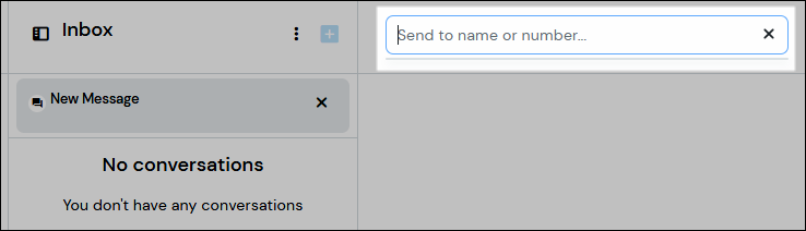 Recipient entry field for new conversation in Inbox