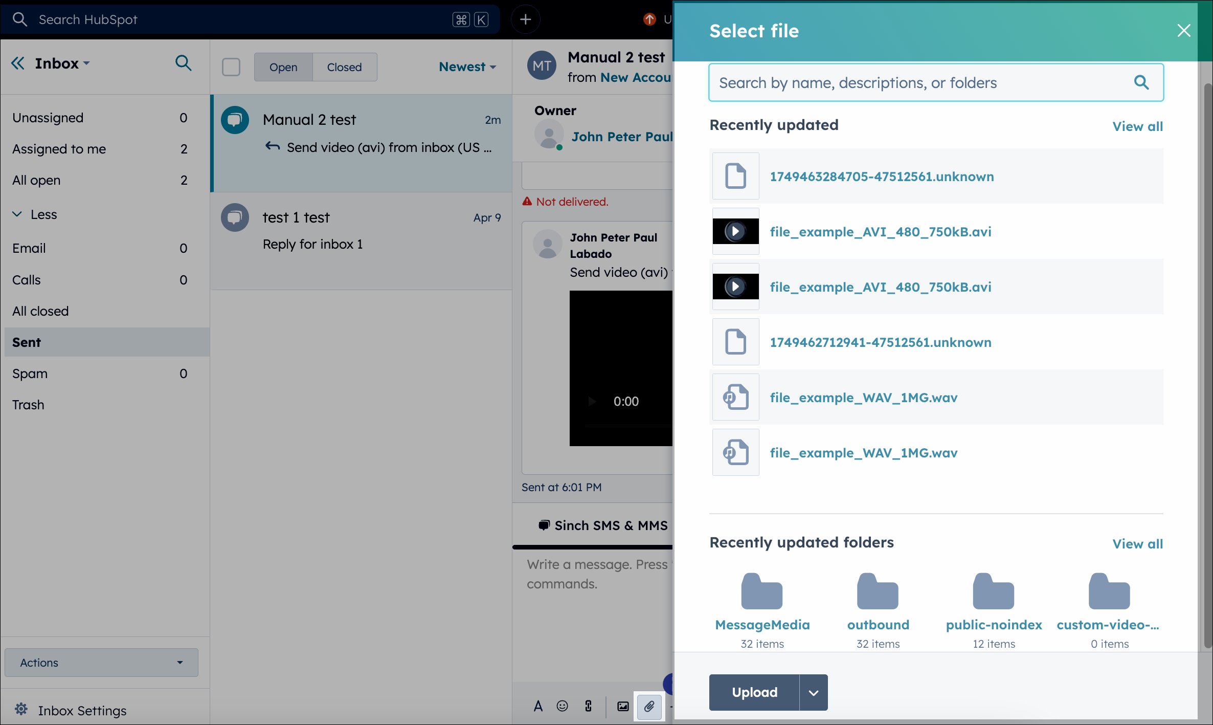 Screenshot of the file selector
