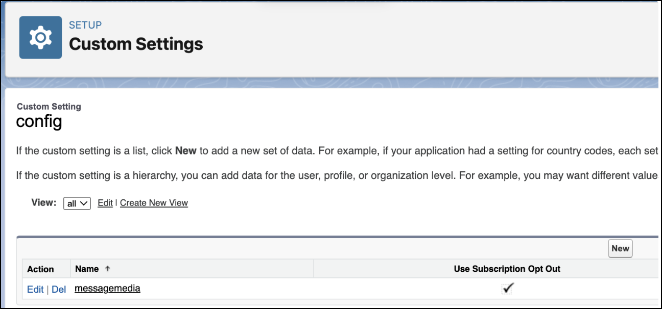 Opt out management - custom settings.