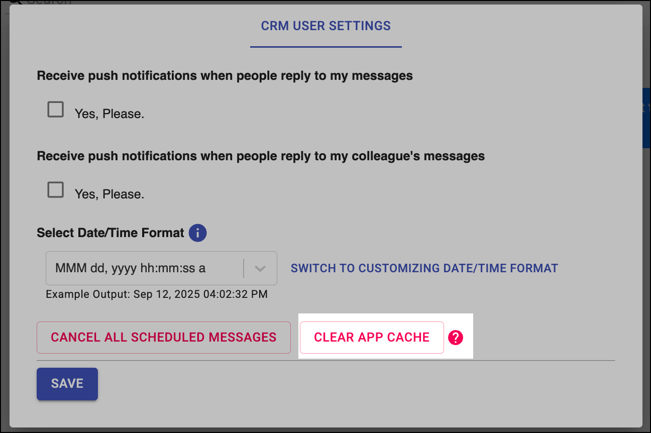Clear app cache.