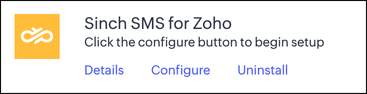 Sinch SMS for Zoho rebrand.