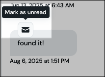 Screenshot of the 'mark as unread' button