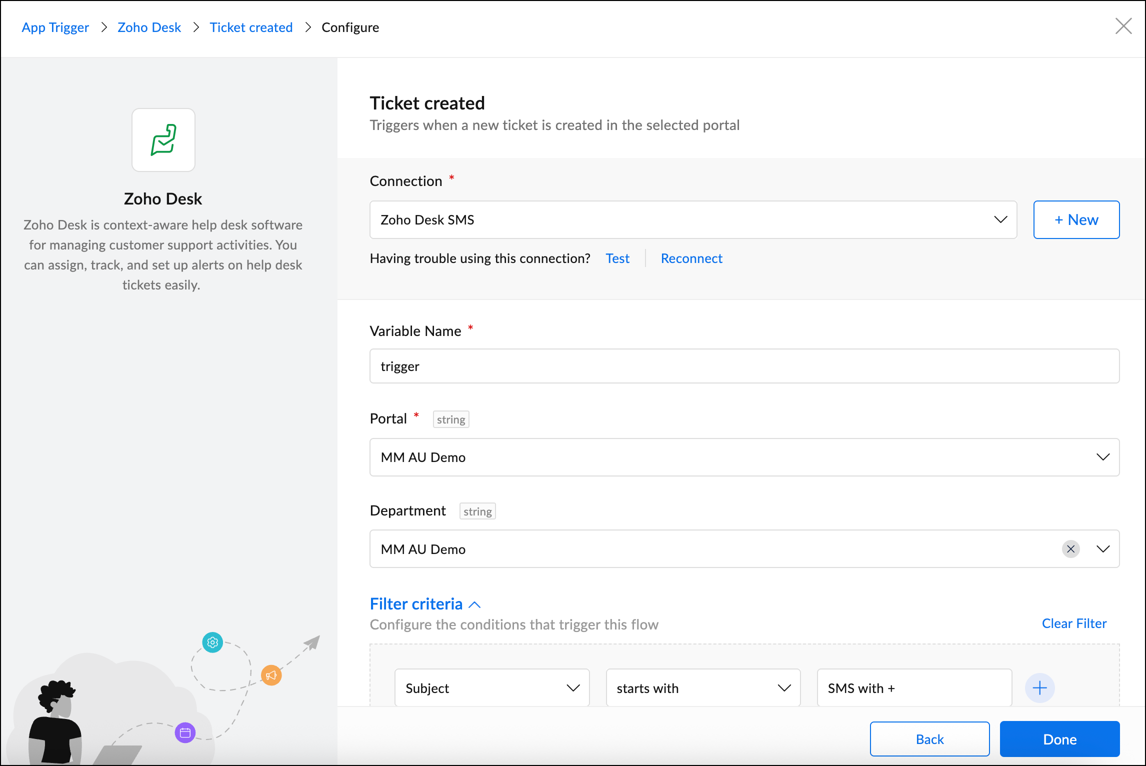 Configure auto respond ticket created.