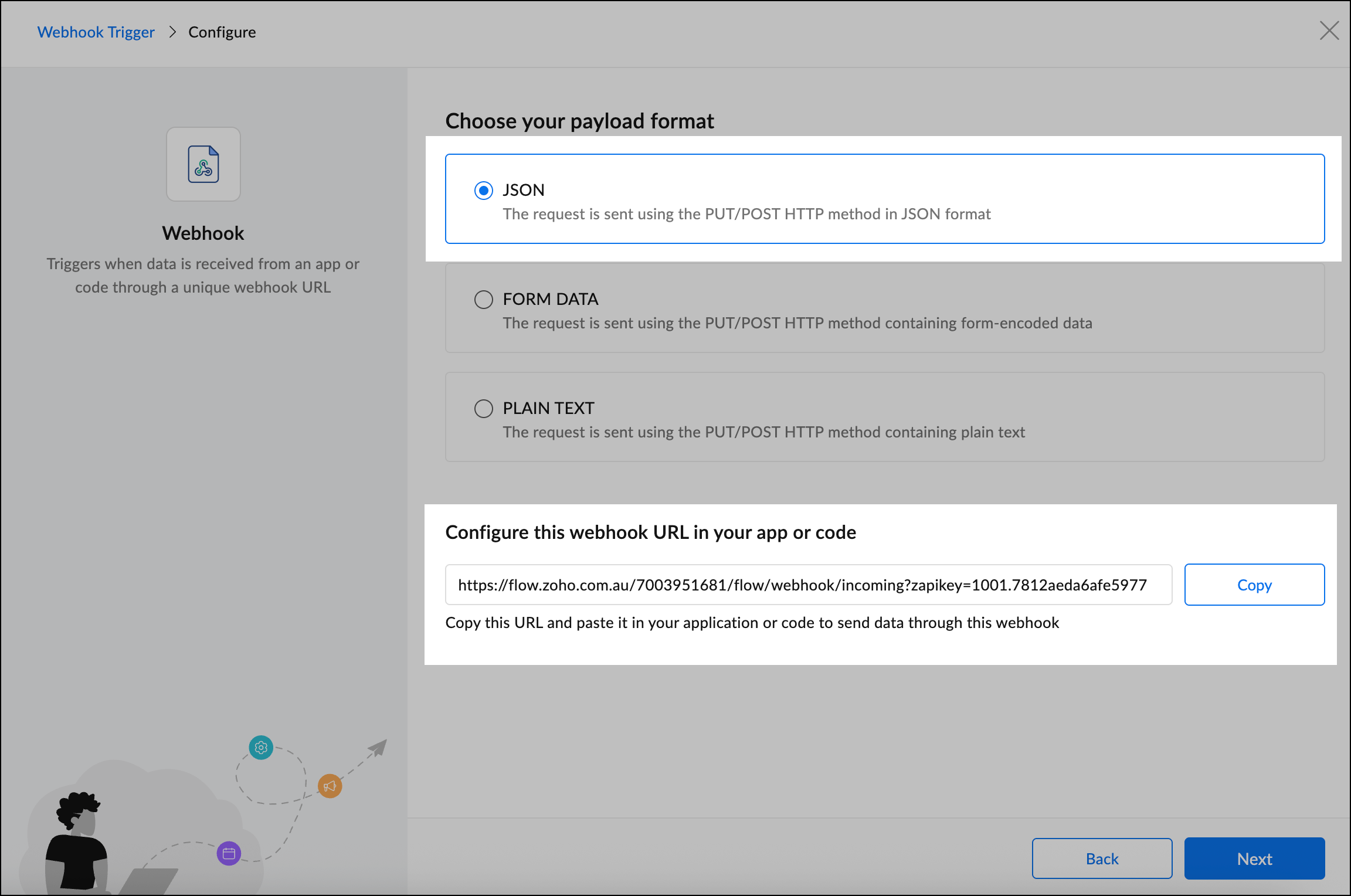 Configure webhook trigger.