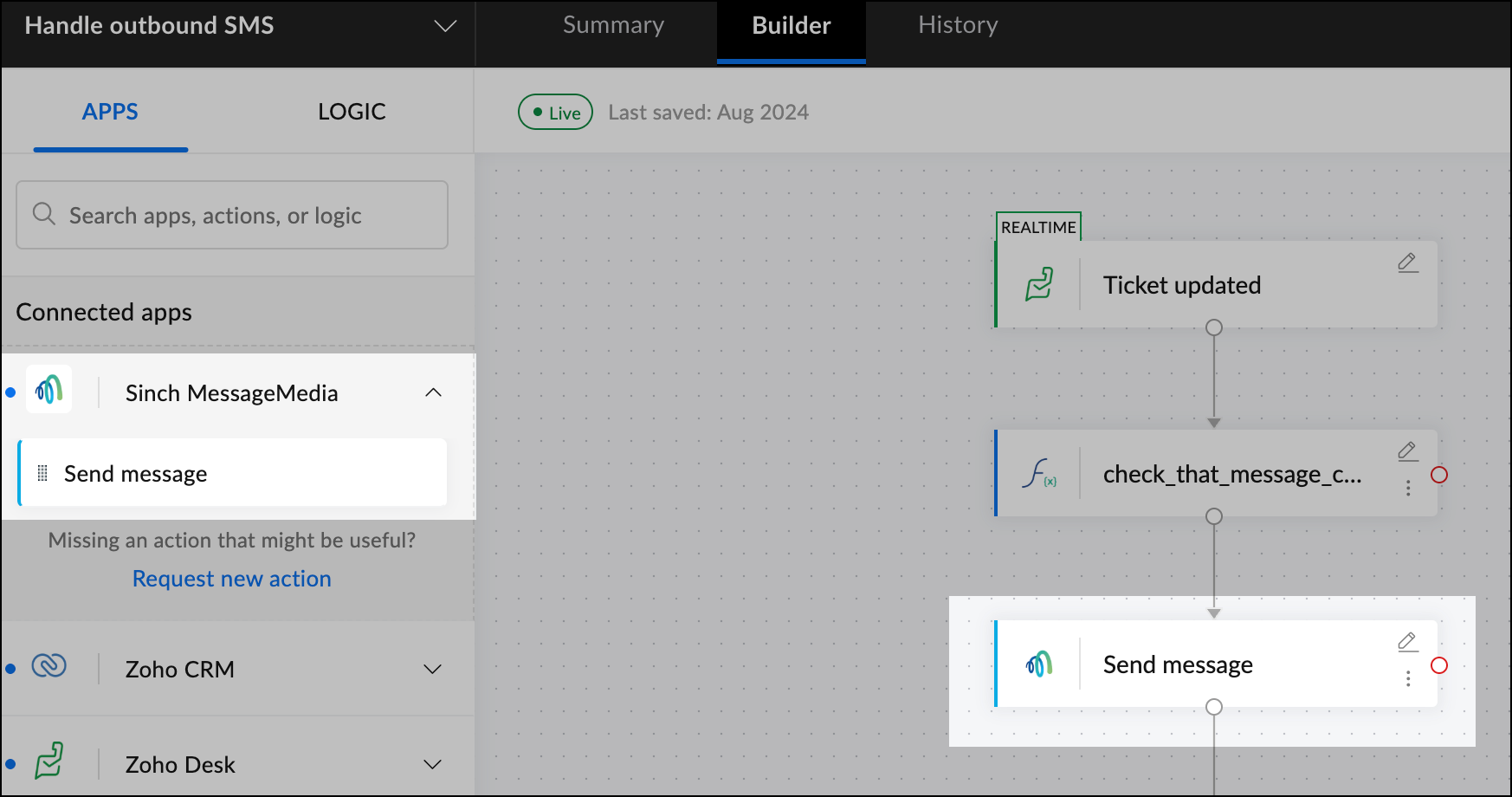 Add send message action.