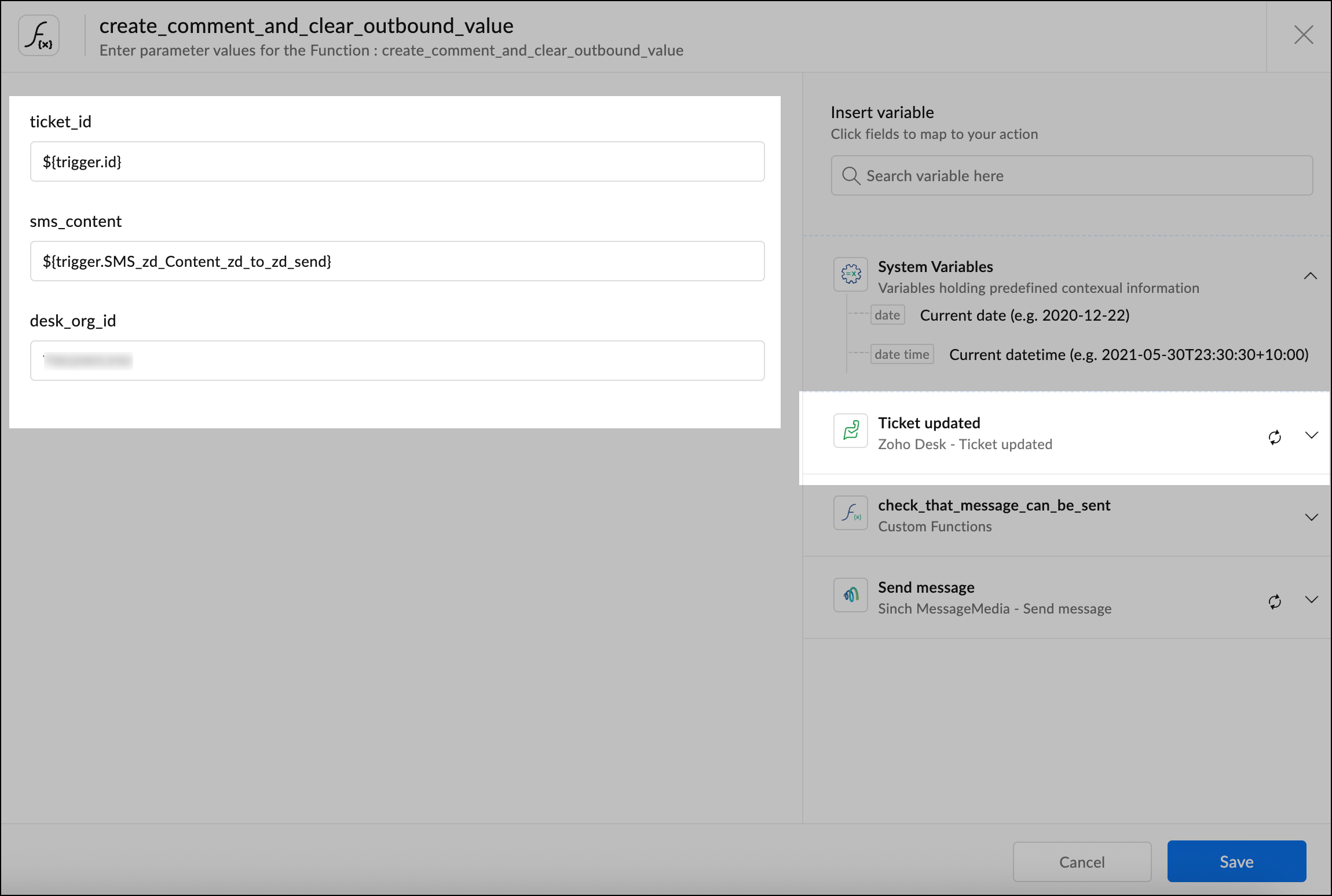 Configure action.