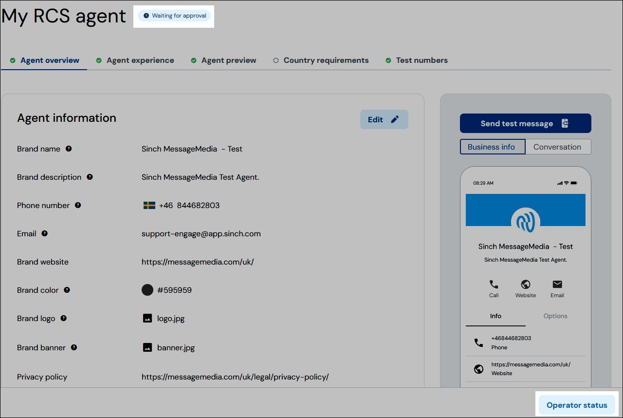 Waiting for approval screen