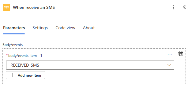 New receive SMS trigger.