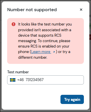 Incompatible number error message 