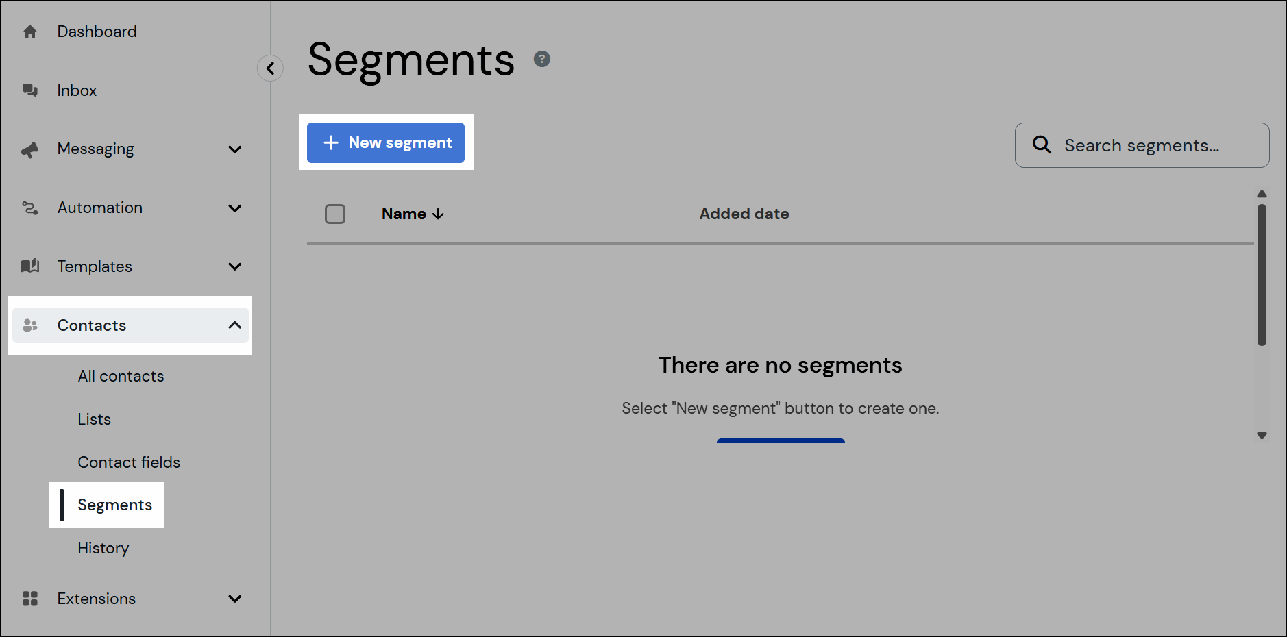 New segment navigation