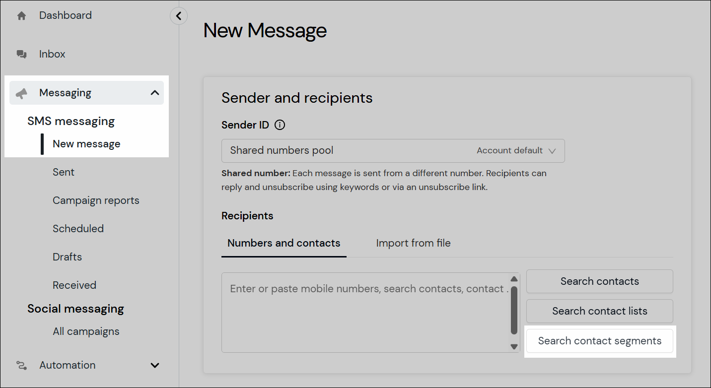 Creating audience segments – Sinch MessageMedia