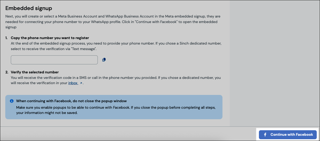 Embedded signup form screenshot