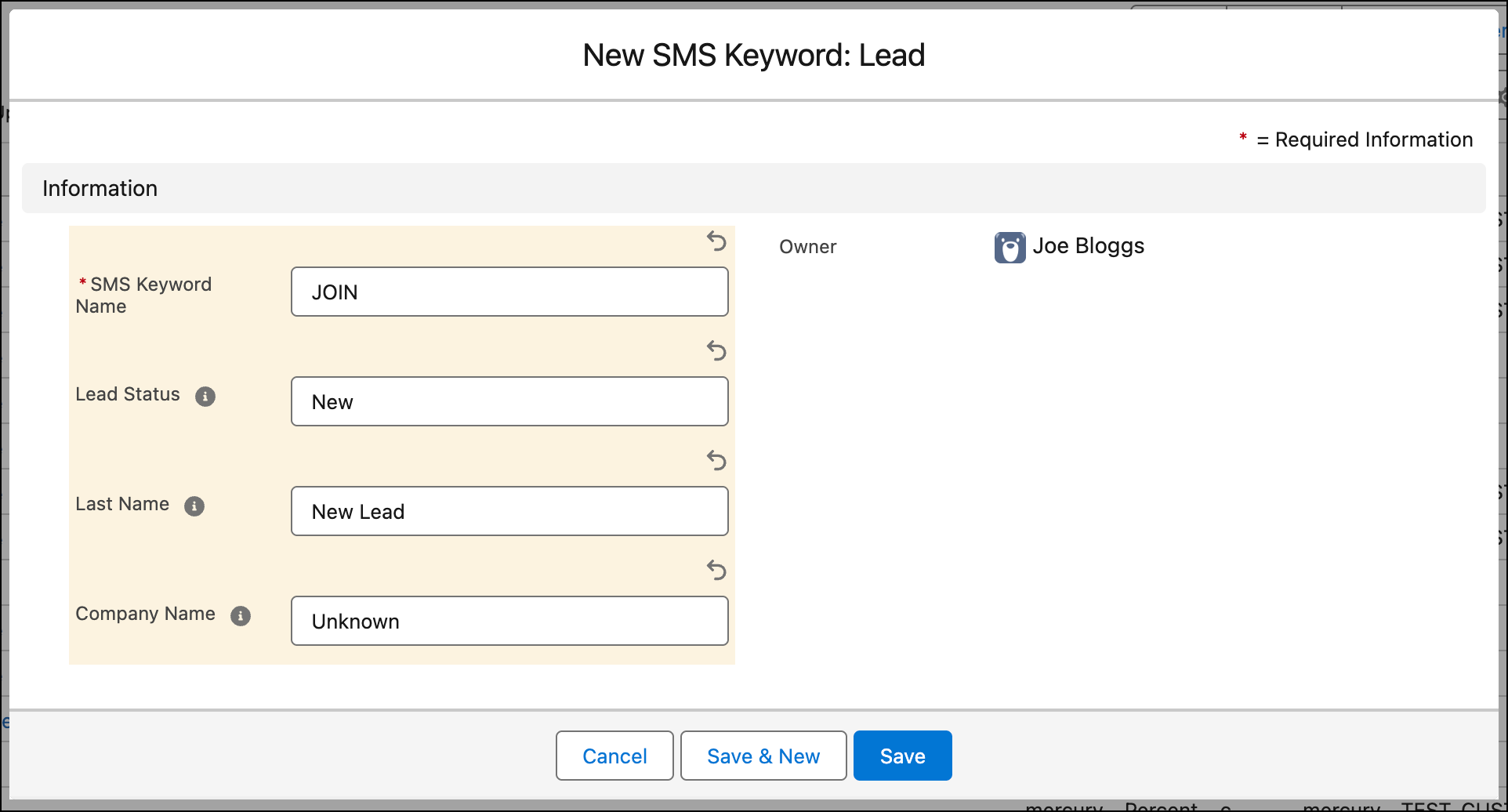 Configure keyword details.