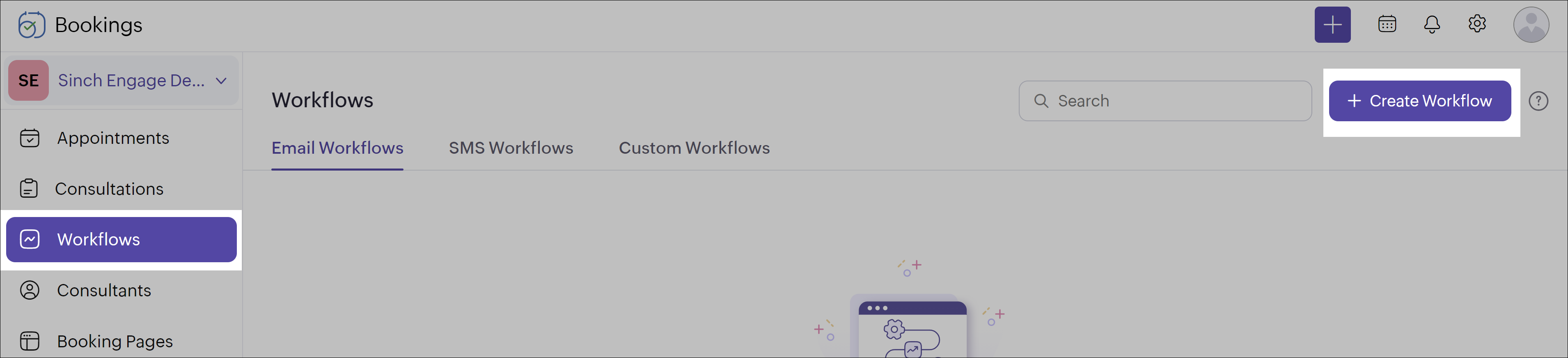 Create new workflow in Zoho Bookings.