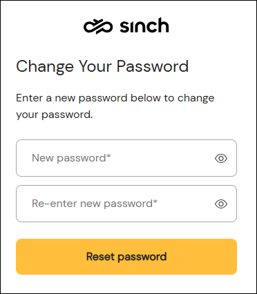 screenshot of change your password modal where the new password is entered