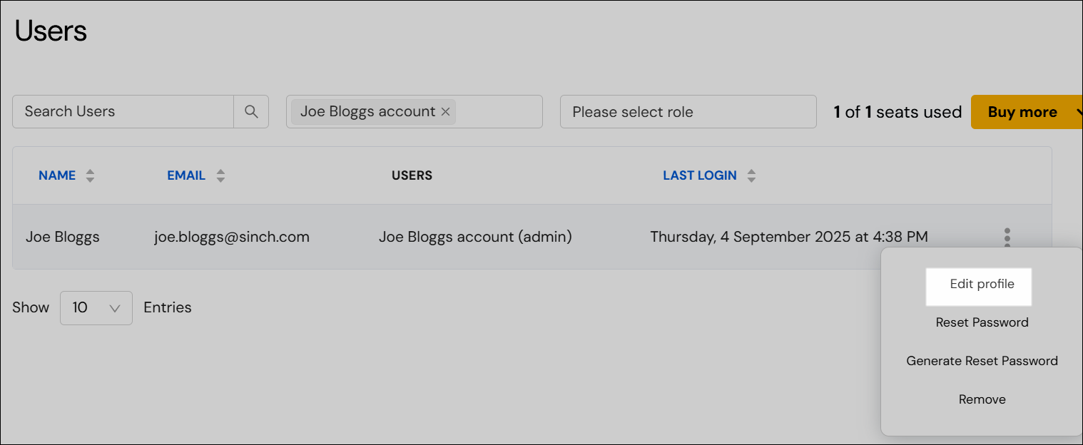 Edit profile navigation