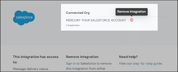 Remove integration.