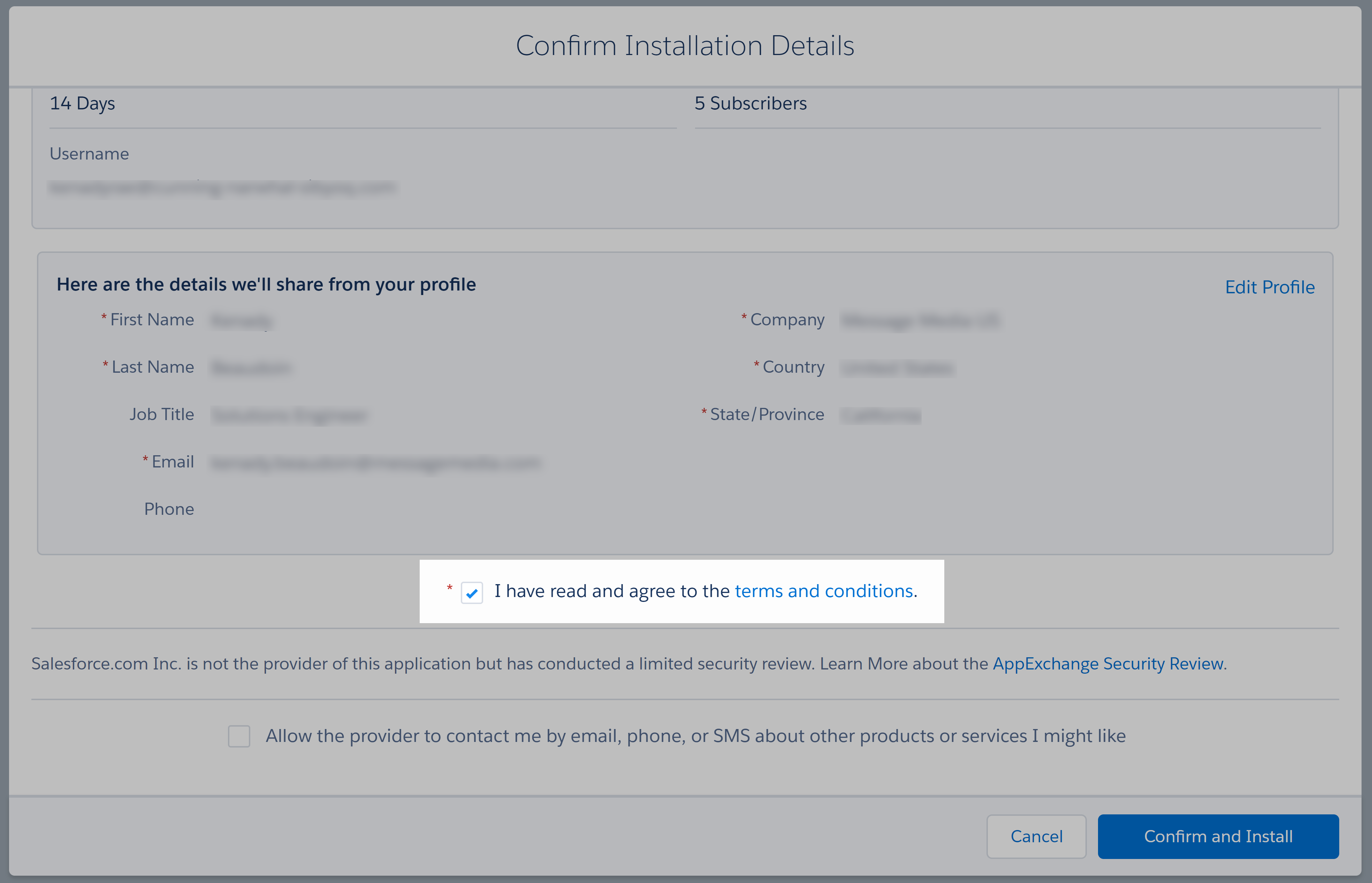 Installation terms and conditions.
