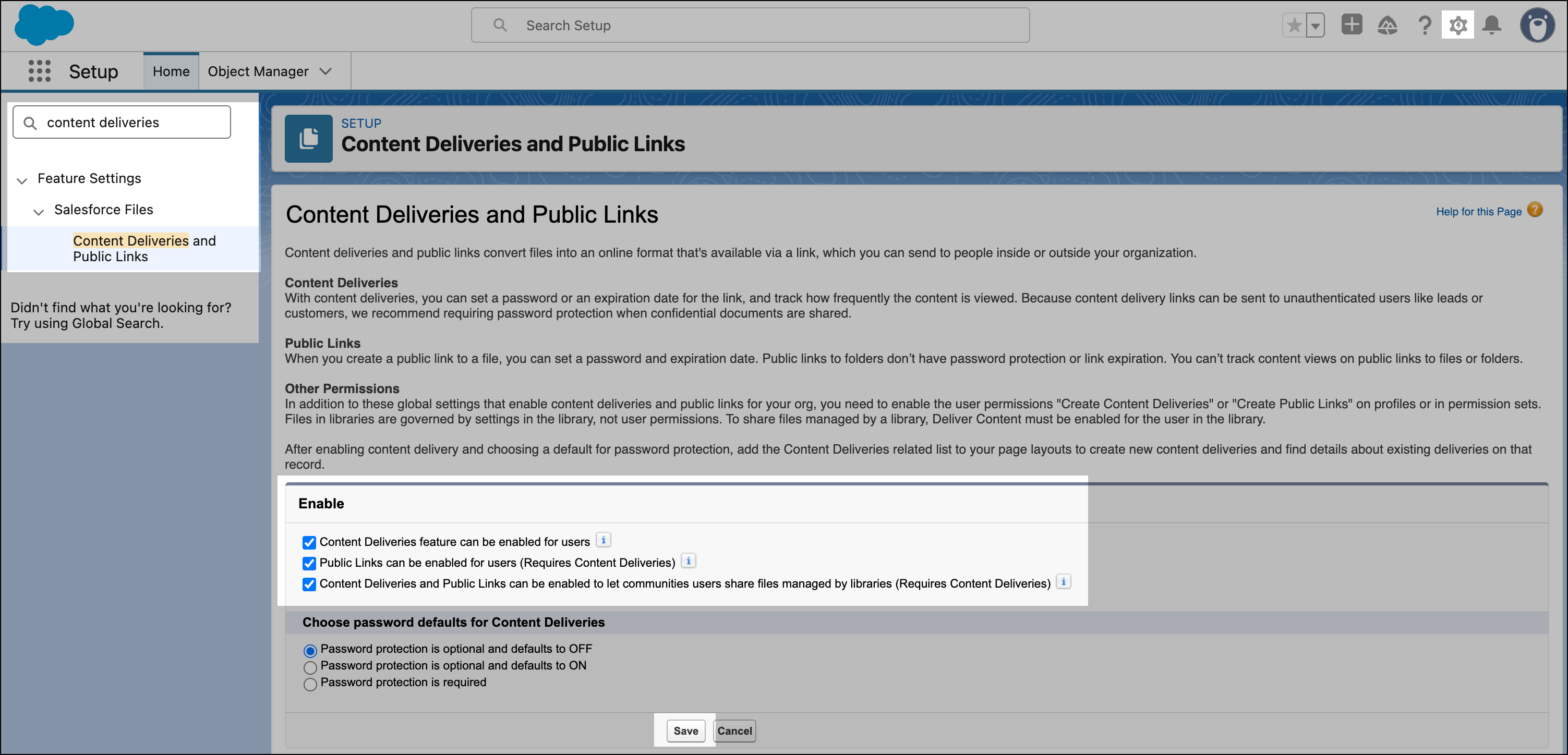 Content deliveries and public links - Lightning