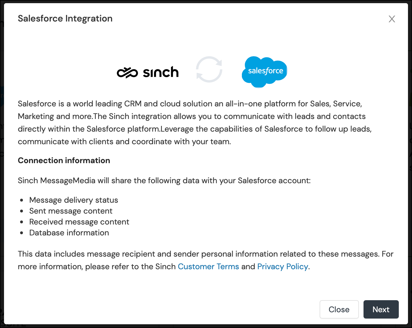 Salesforce integration.