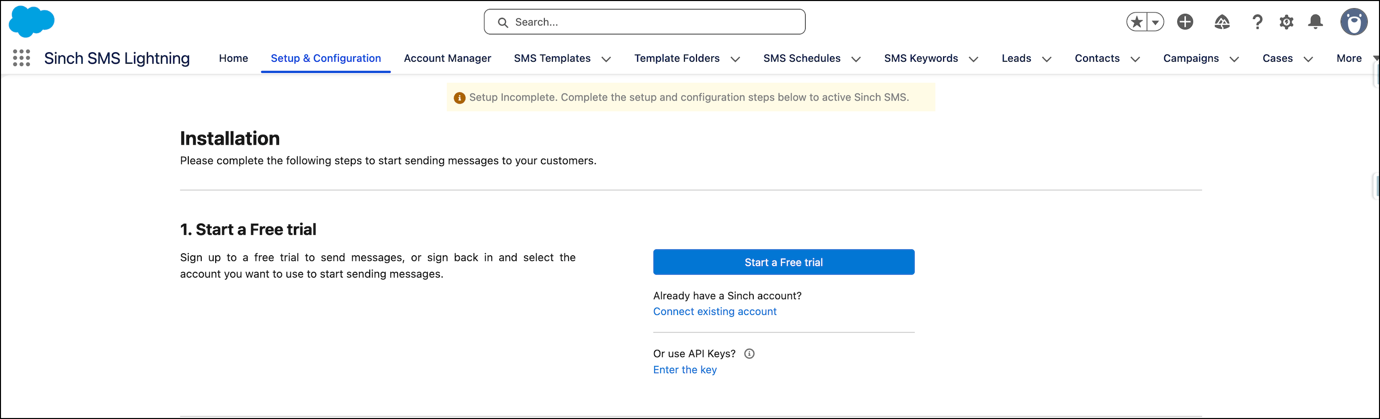Salesforce Installation step 1.
