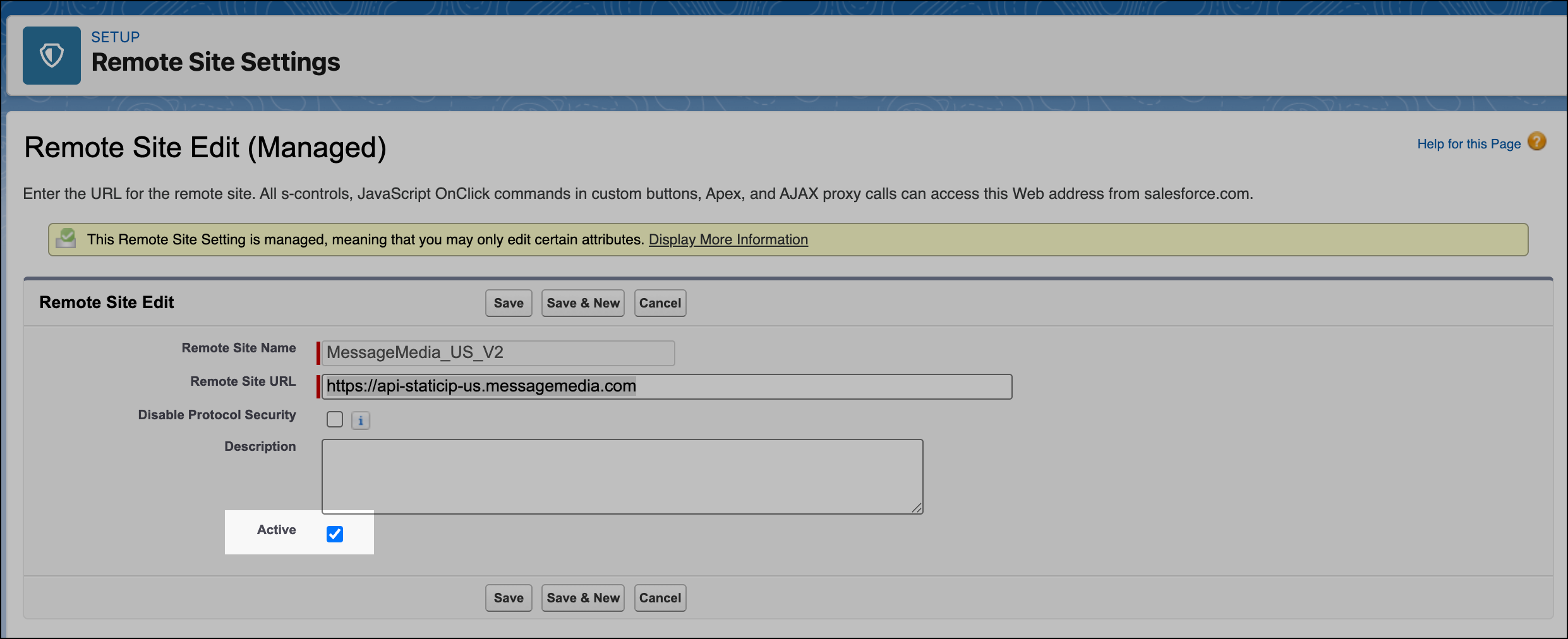 Remote Site active.