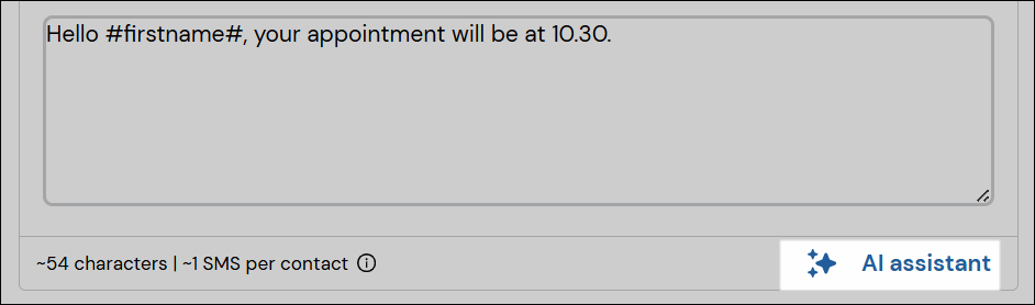 AI assistant button in the message composer