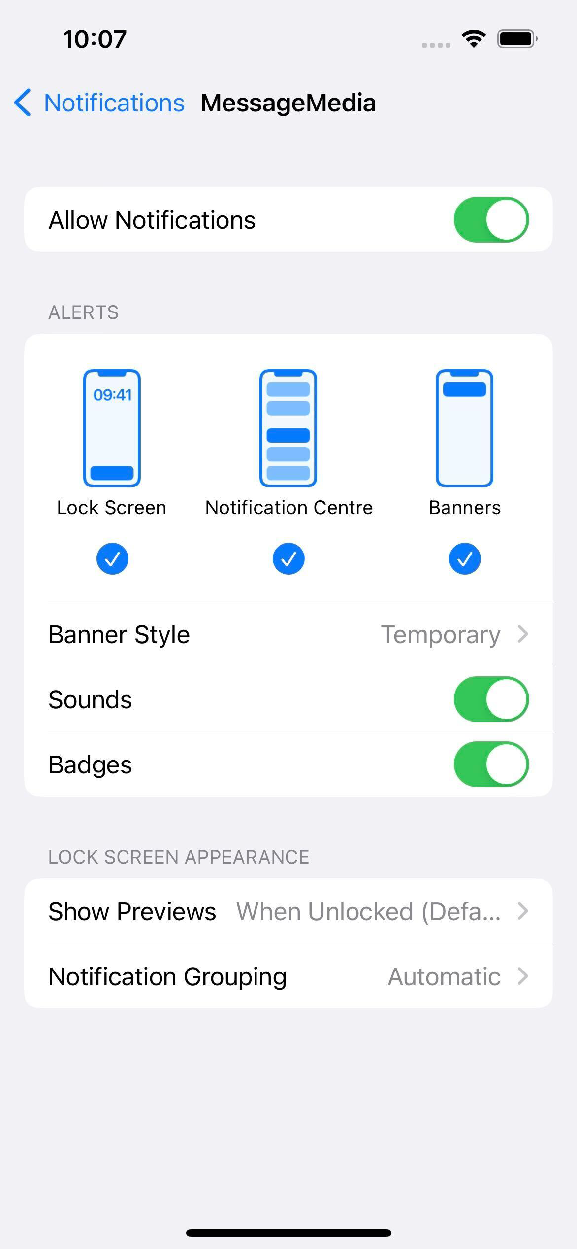 iOS enable notifications navigation screenshot