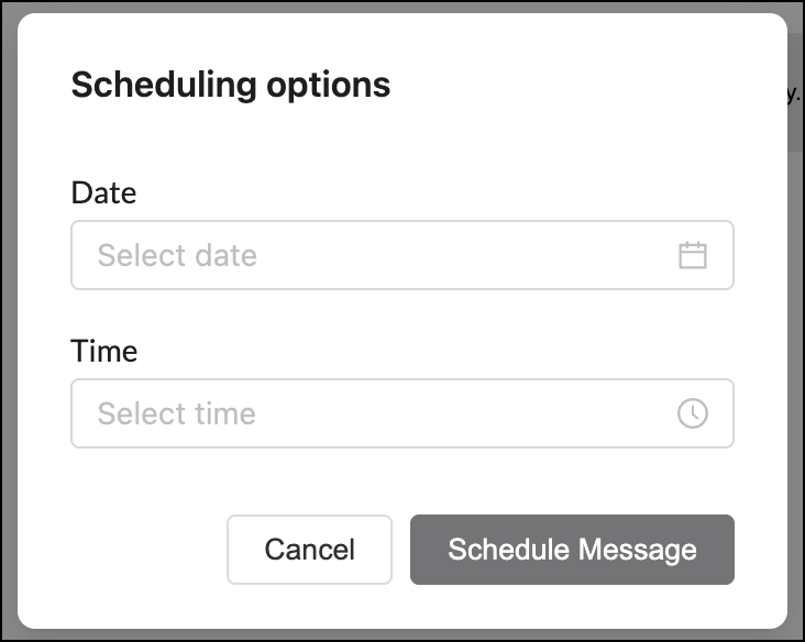 Scheduling options.