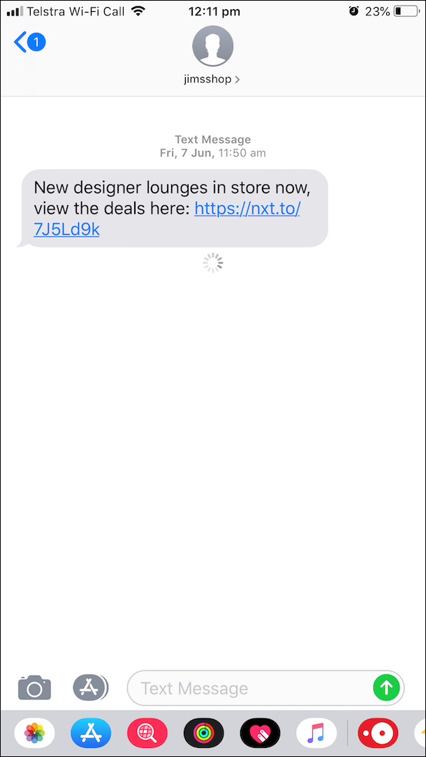 Preview of handset display
