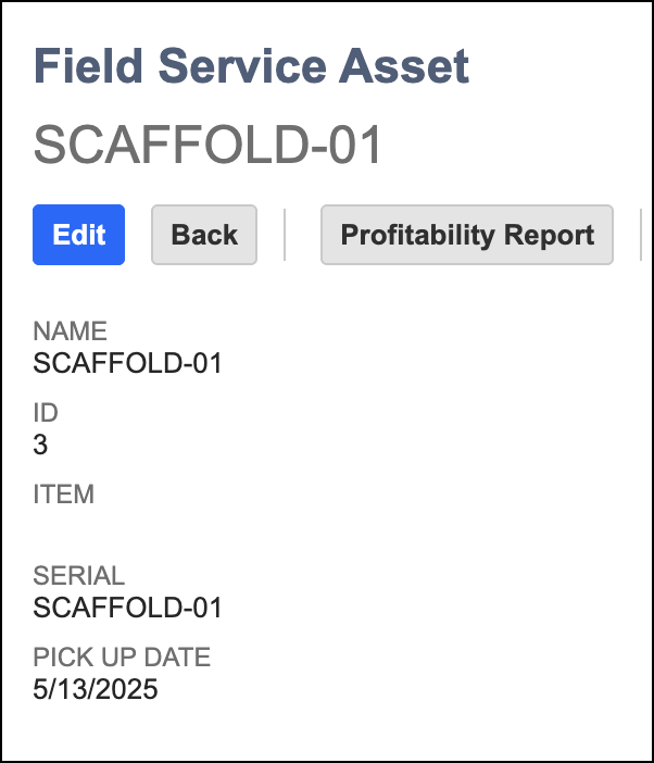 Field Service Asset.