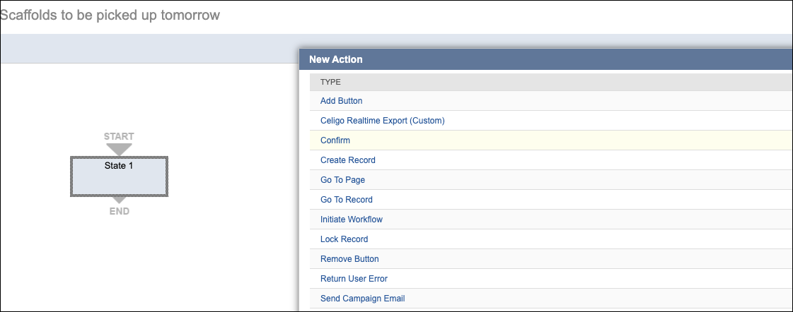 Create Record action.