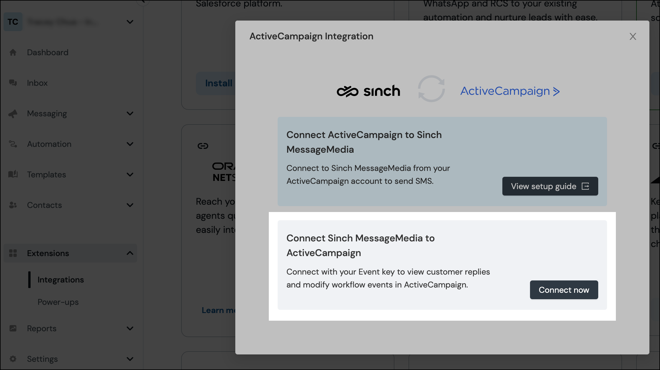Connect Sinch MessageMedia to ActiveCampaig.