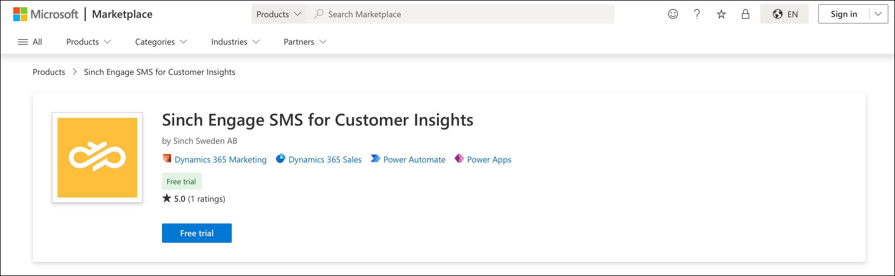 Customer Insights free trial.