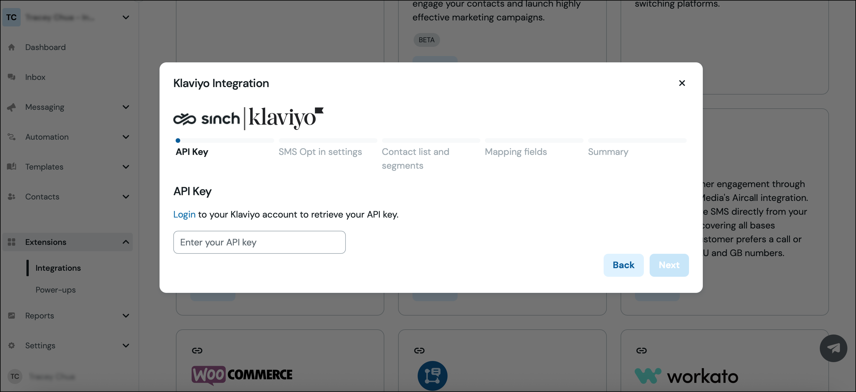 Klaviyo API key.