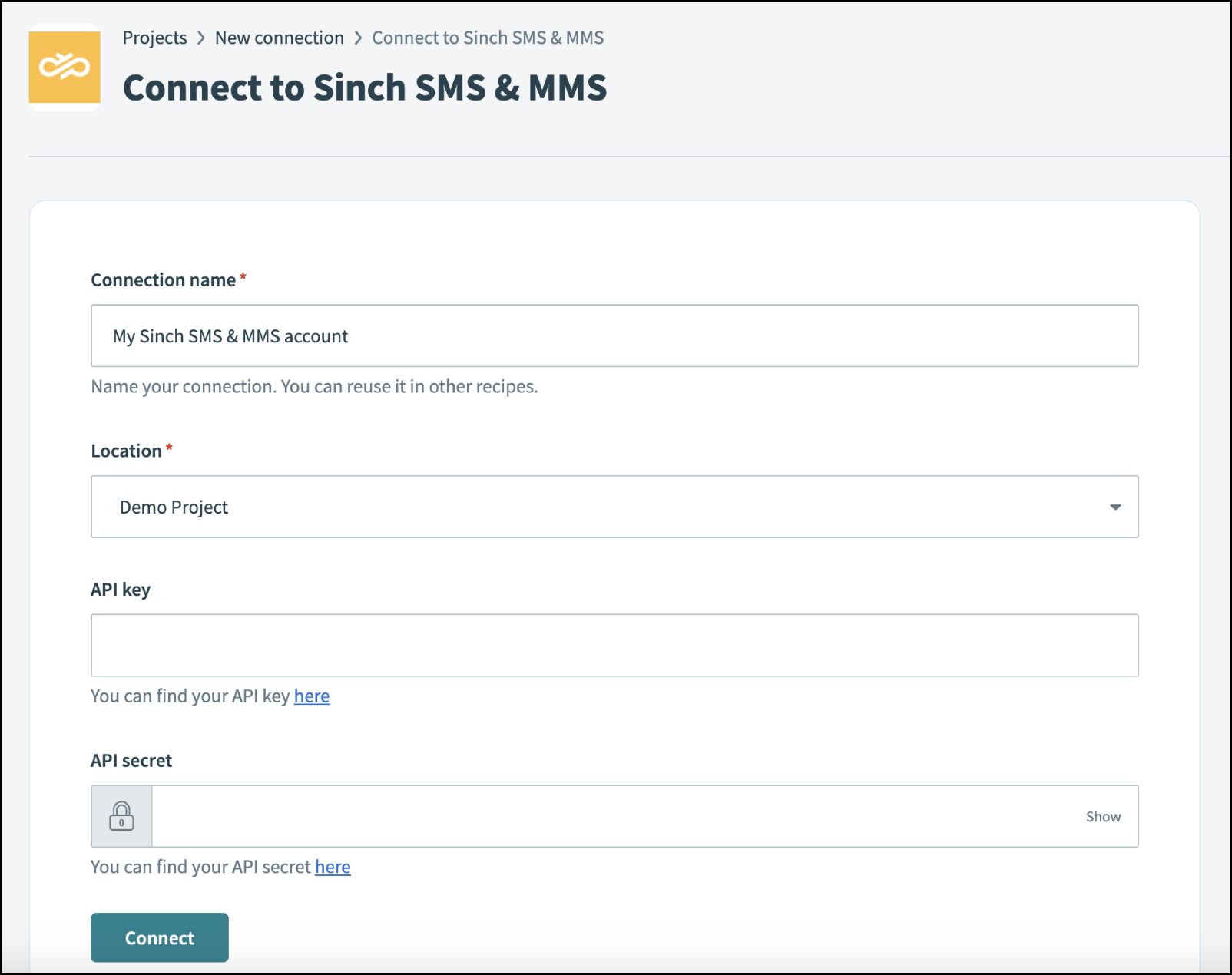 Connect Workato to Sinch.