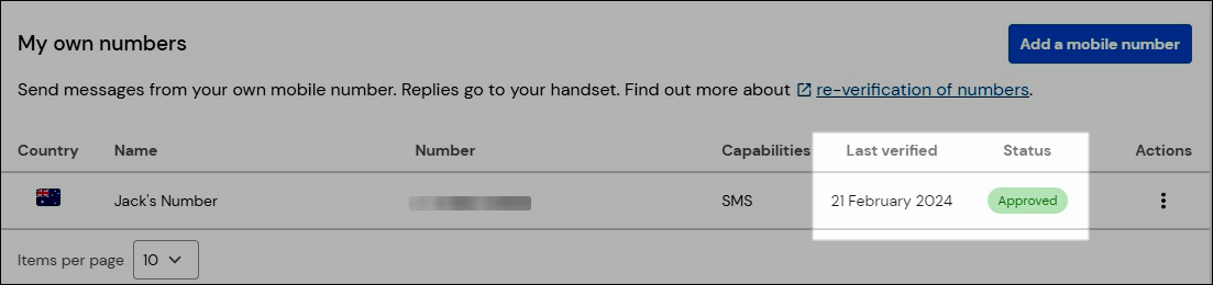 Last verified and status screenshot