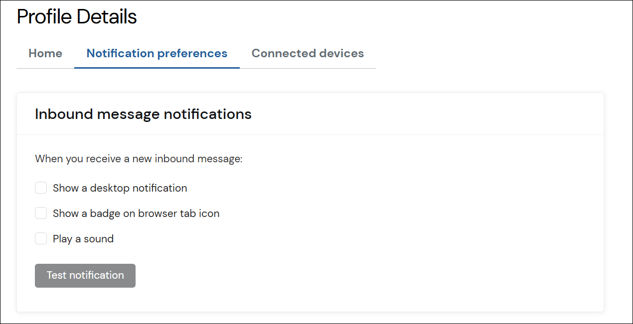 Notification preferences panel screenshot