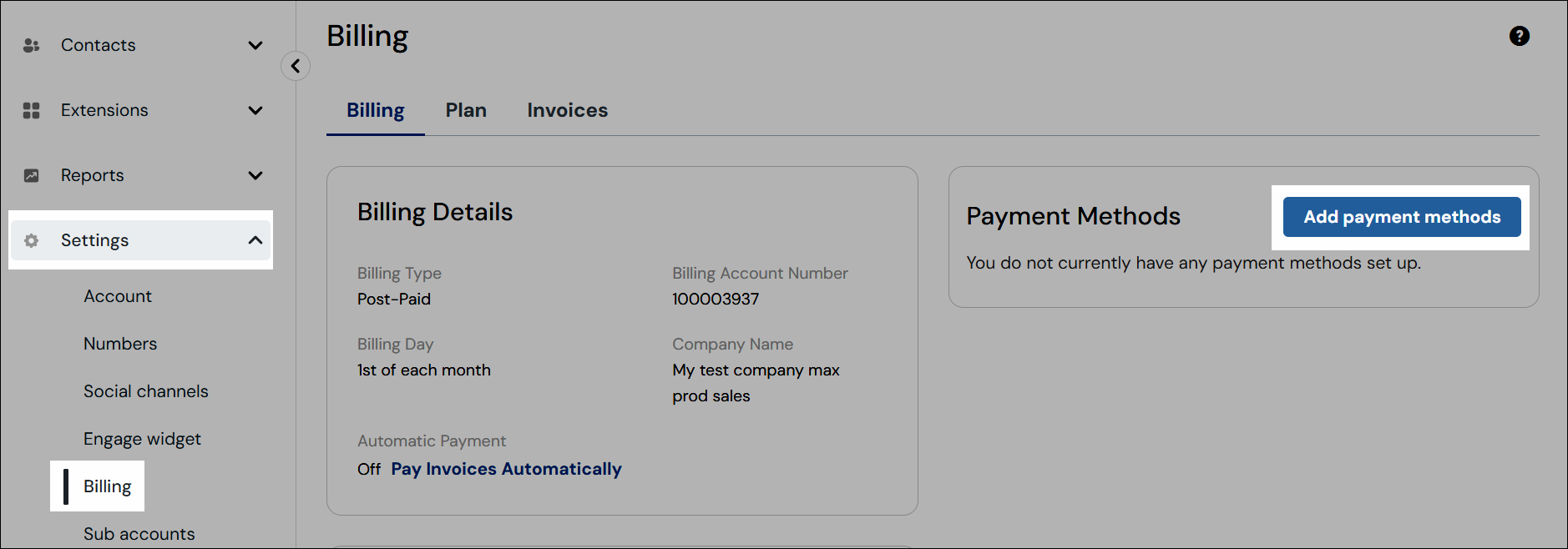 Add payment method navigation screenshot