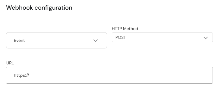Webhooks configuration modal screenshot.