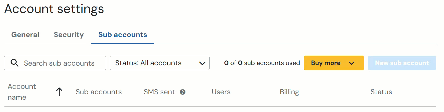 Account settings overview - buy sub accounts or upgrade gif.