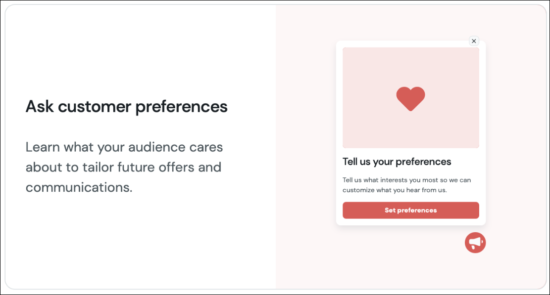 Ask customer preferences for ecommerce.