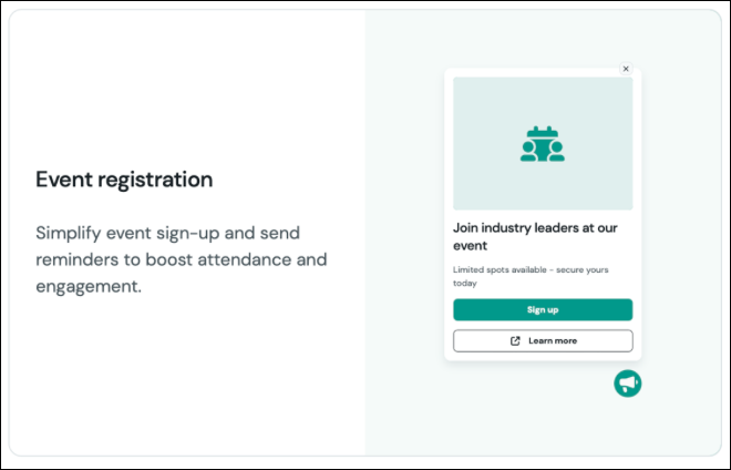 Event registration ecommerce.