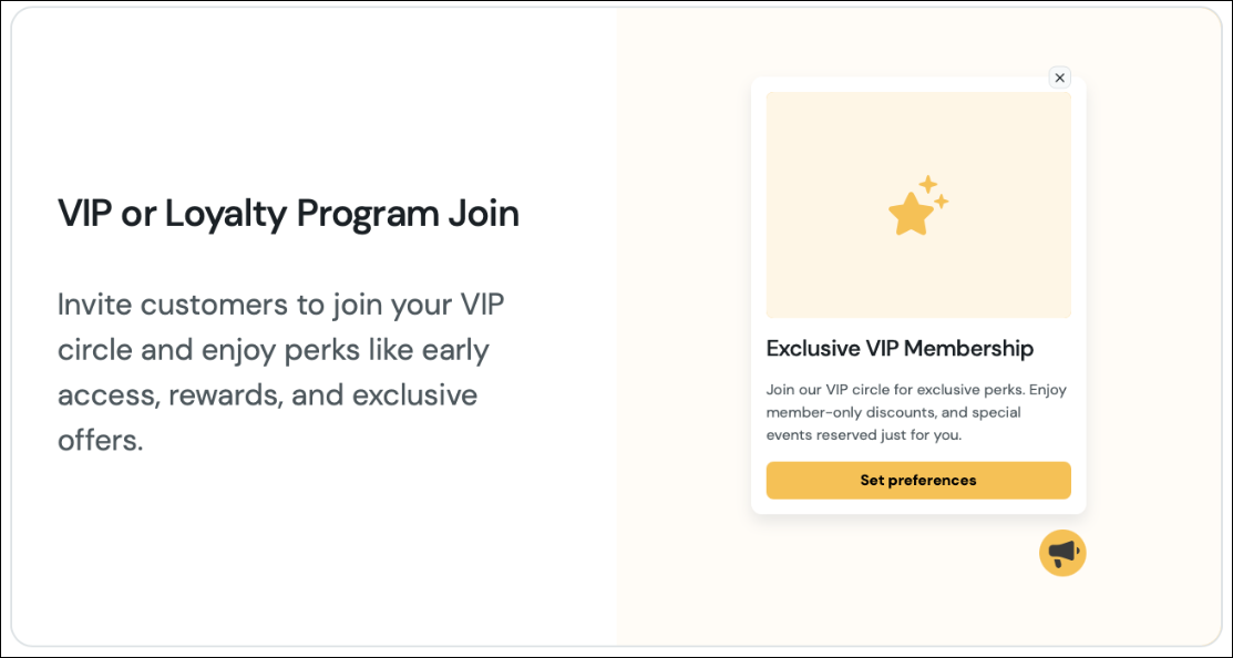 Ecommerce VIP or loyalty program join.