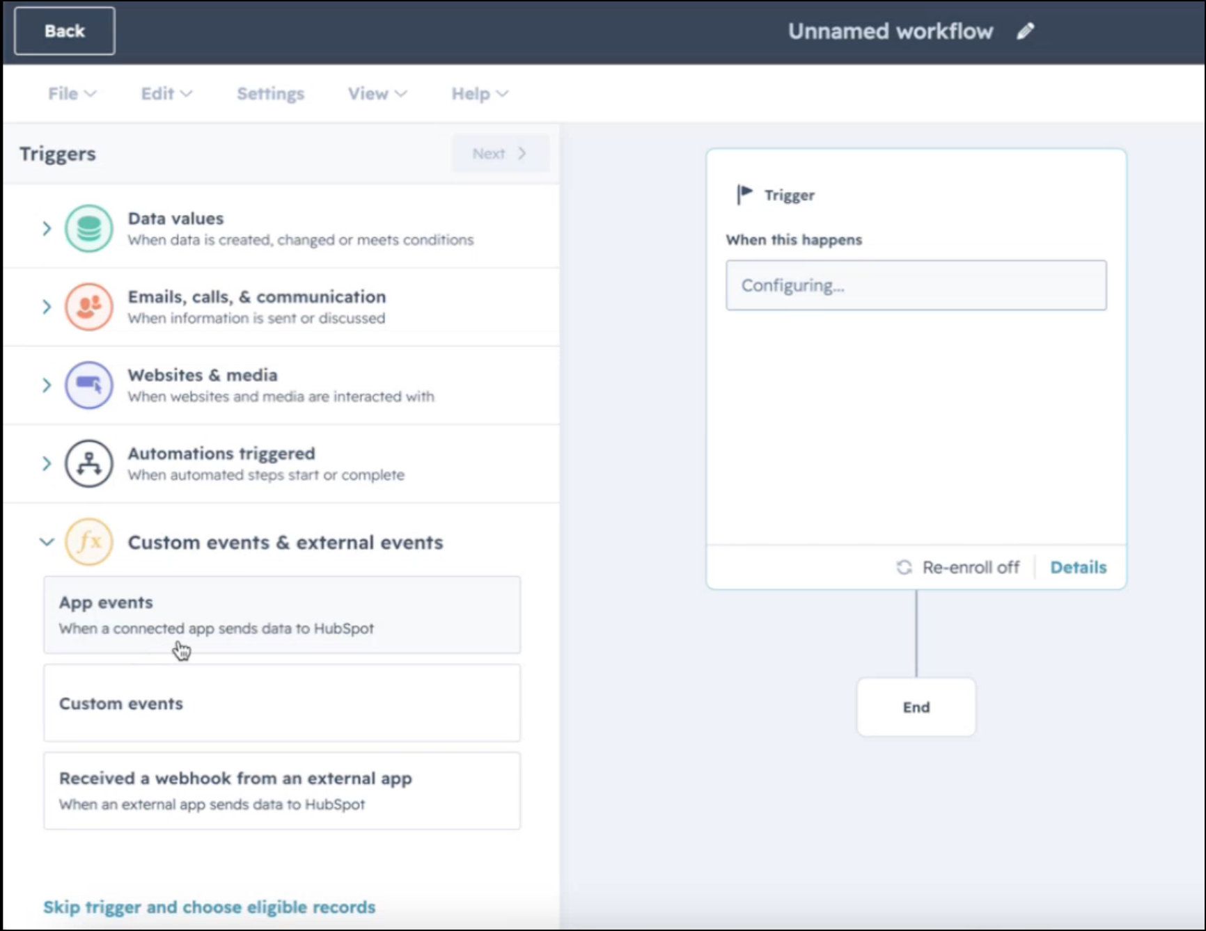 HubSpot workflow custom events & external events_EN.png