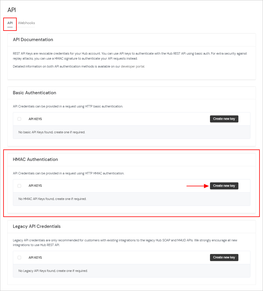 Creating New API Credentials – Sinch MessageMedia