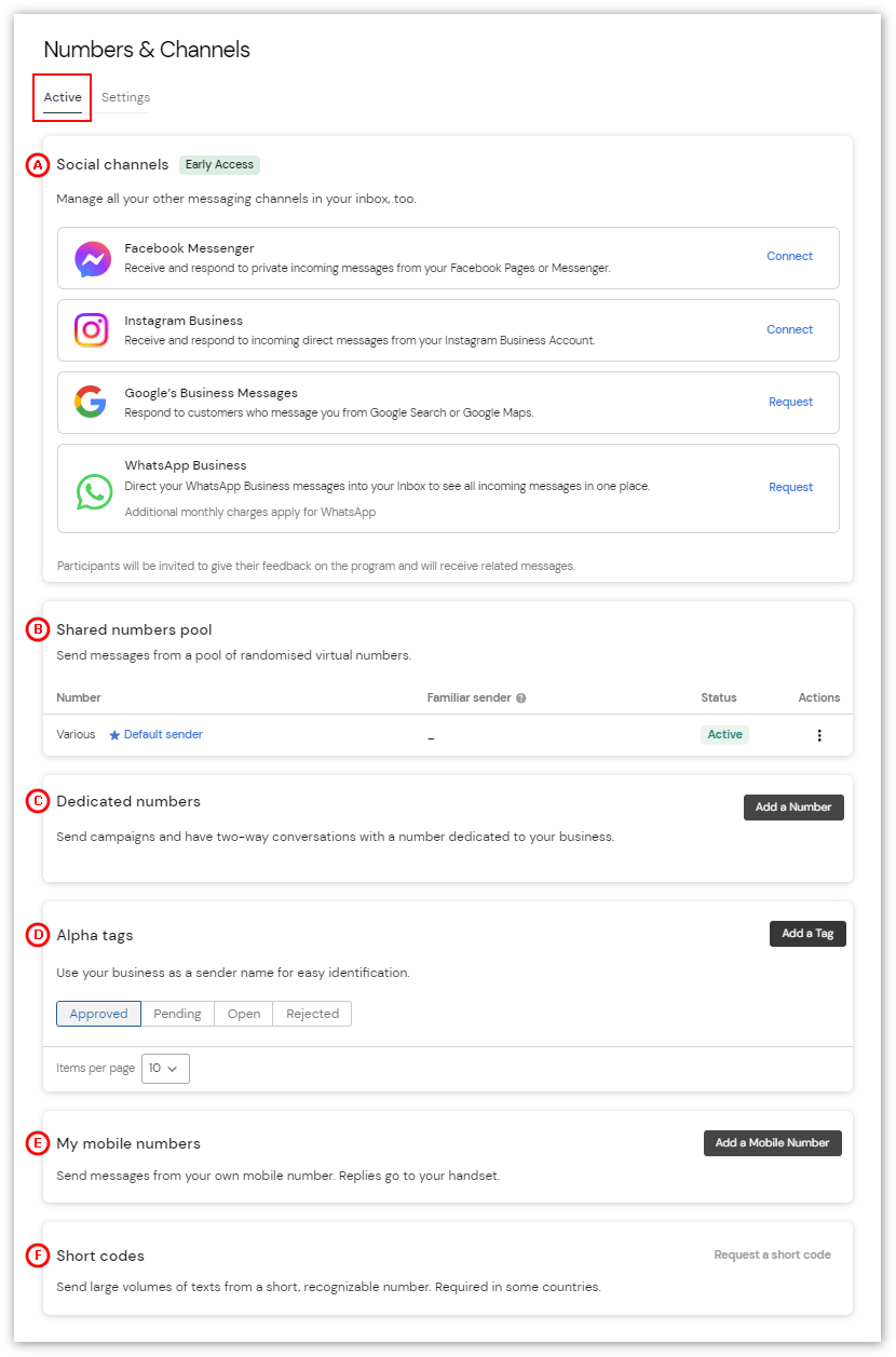 Account Settings Overview Sinch MessageMedia